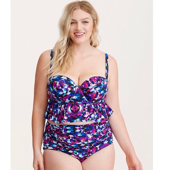 torrid Other - “TORRID “ geo print peplum bikini top